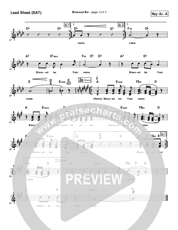 Blessed Be Lead Sheet (Tomasz Jasinski)