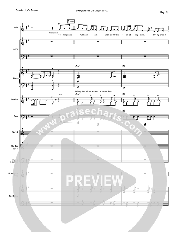 Everywhere I Go Conductor's Score (Lincoln Brewster)