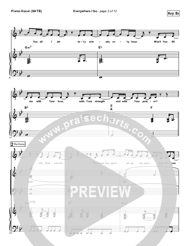 Everywhere I Go Piano/Vocal (Lincoln Brewster)