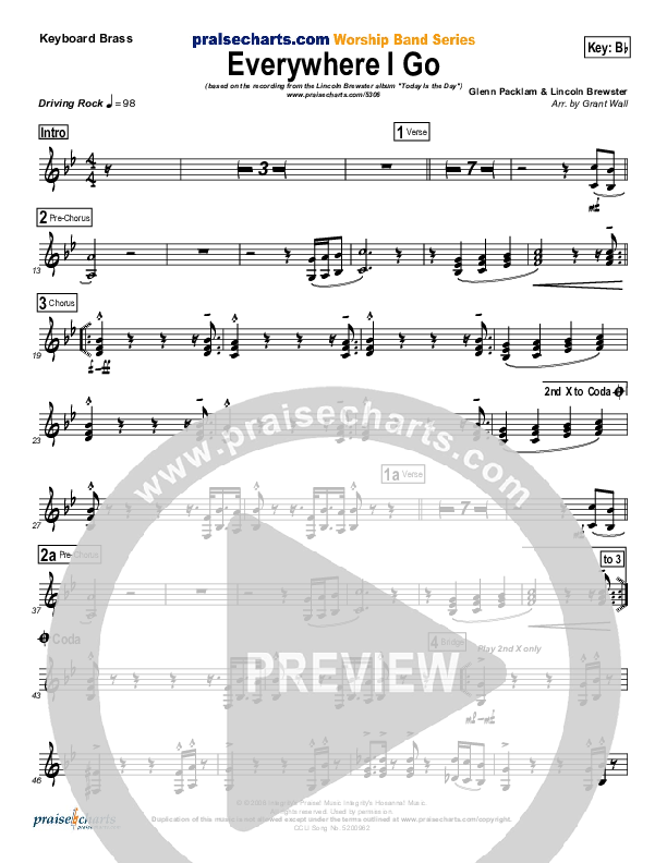 Everywhere I Go Synth Brass (Lincoln Brewster)