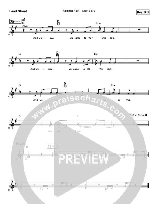 Romans 12:1 Lead Sheet (Todd Agnew)