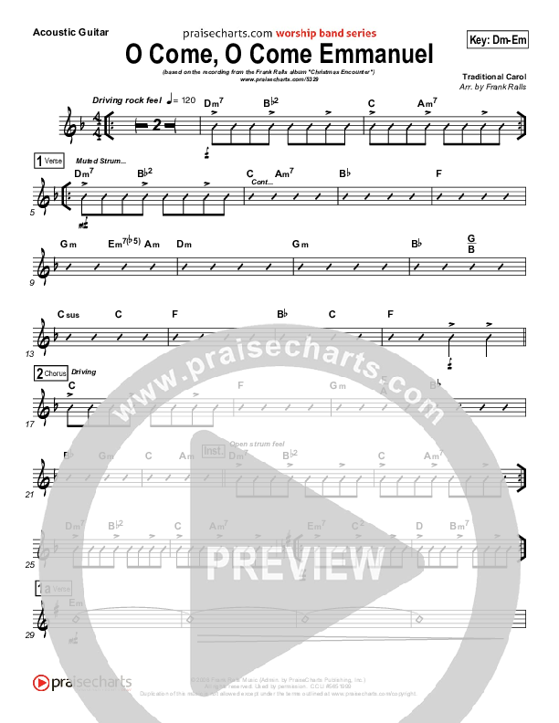 O Come O Come Emmanuel Acoustic Guitar (Frank Ralls)