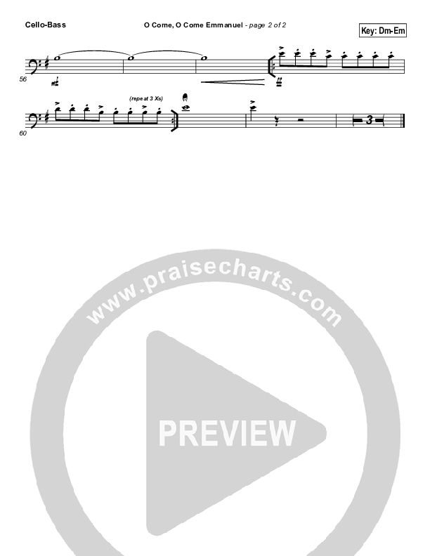 O Come O Come Emmanuel Cello/Bass (Frank Ralls)