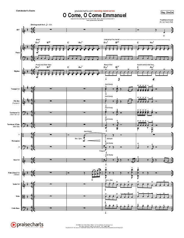 O Come O Come Emmanuel Orchestration (Frank Ralls)
