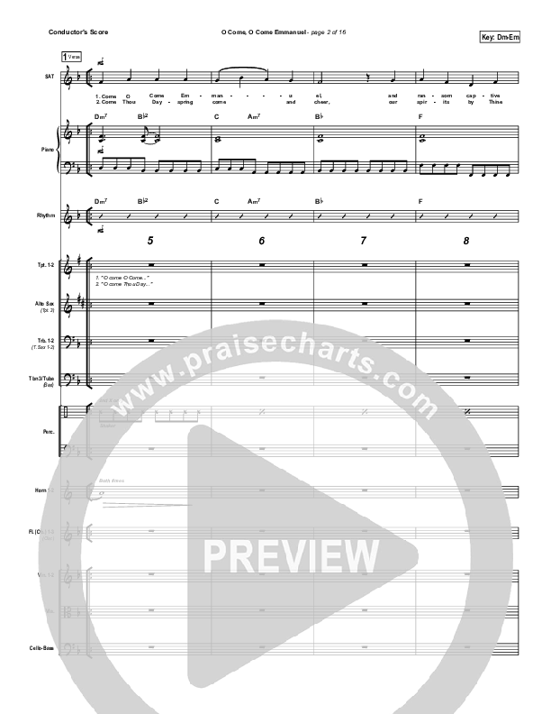 O Come O Come Emmanuel Conductor's Score (Frank Ralls)