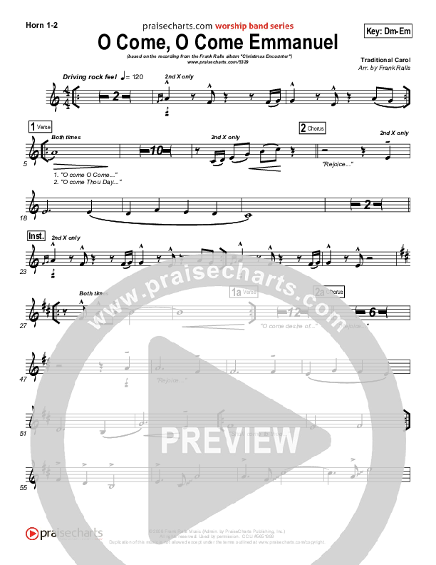 O Come O Come Emmanuel French Horn 1/2 (Frank Ralls)