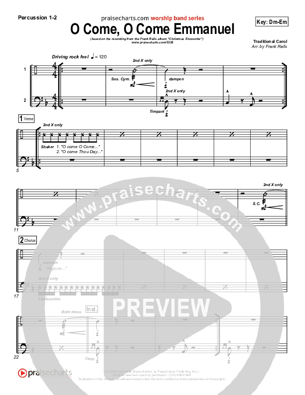 O Come O Come Emmanuel Percussion (Frank Ralls)