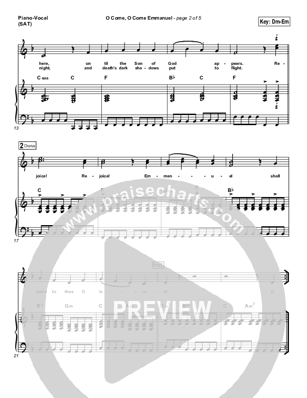 O Come O Come Emmanuel Lead & Piano (Frank Ralls)