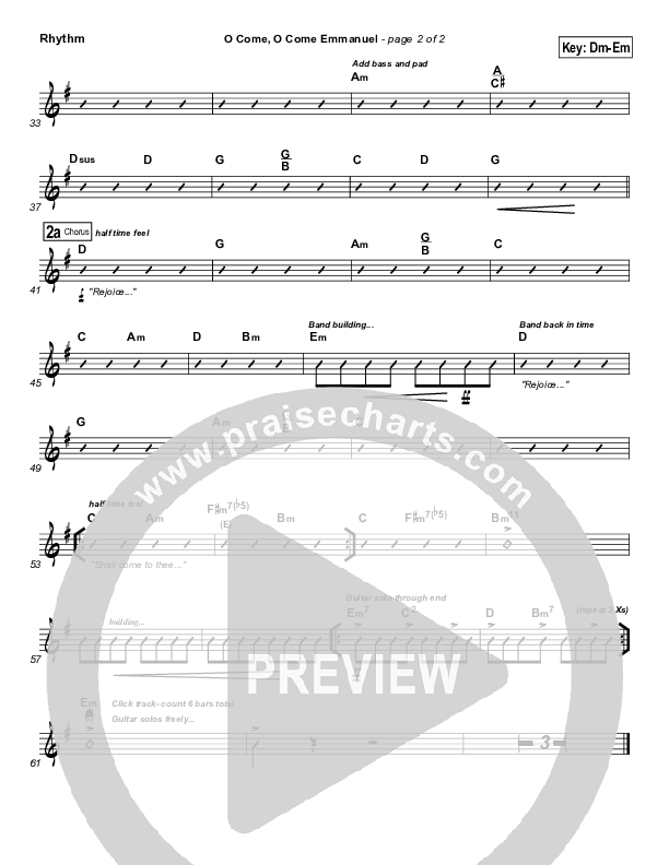 O Come O Come Emmanuel Rhythm Chart (Frank Ralls)