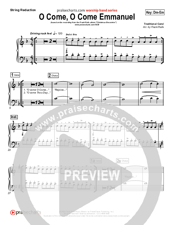 O Come O Come Emmanuel Synth Strings (Frank Ralls)