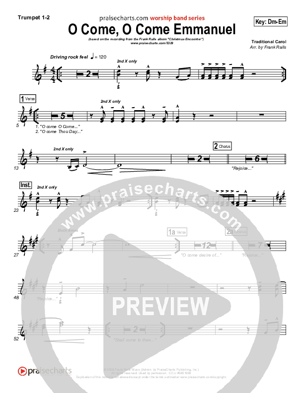 O Come O Come Emmanuel Trumpet 1,2 (Frank Ralls)