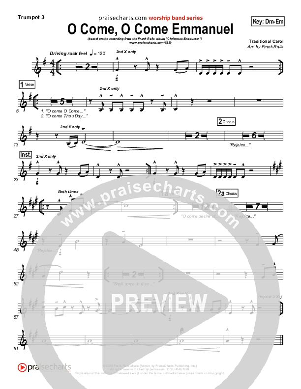 O Come O Come Emmanuel Trumpet 3 (Frank Ralls)