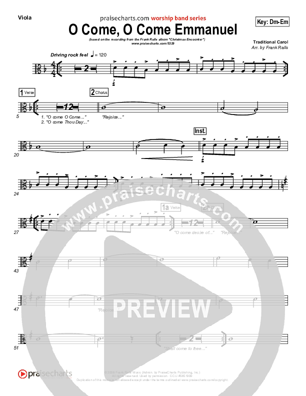 O Come O Come Emmanuel Viola (Frank Ralls)