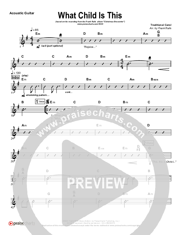 What Child Is This Rhythm Chart (Frank Ralls)