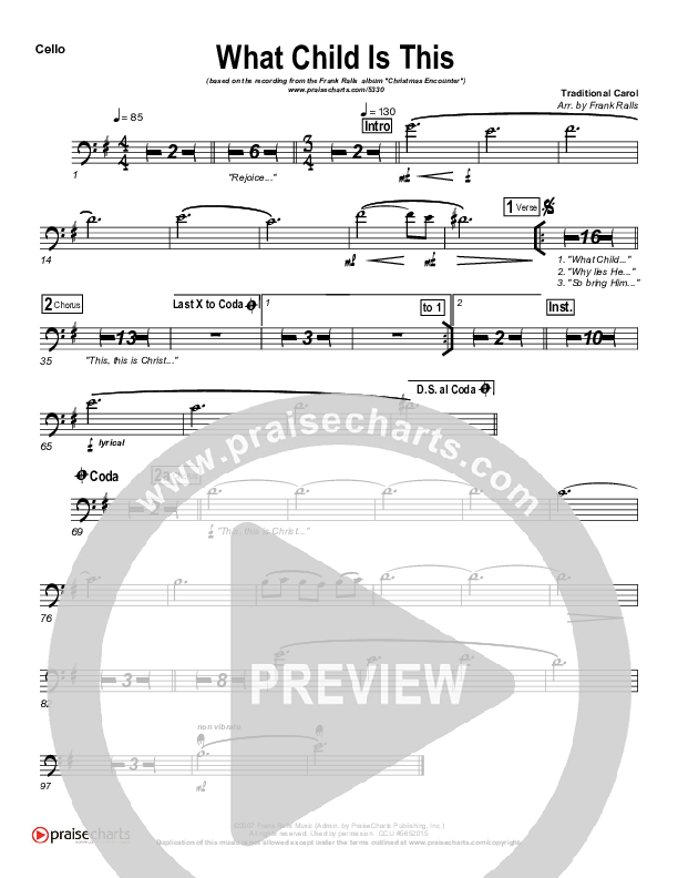 What Child Is This Cello (Frank Ralls)