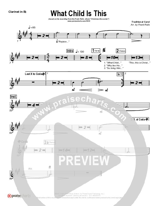 What Child Is This Clarinet (Frank Ralls)