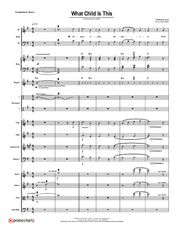 What Child Is This Conductor's Score (Frank Ralls)