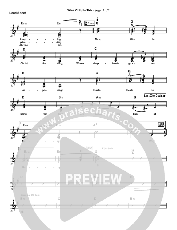 What Child Is This Lead Sheet (Frank Ralls)