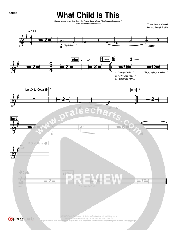 What Child Is This Oboe (Frank Ralls)