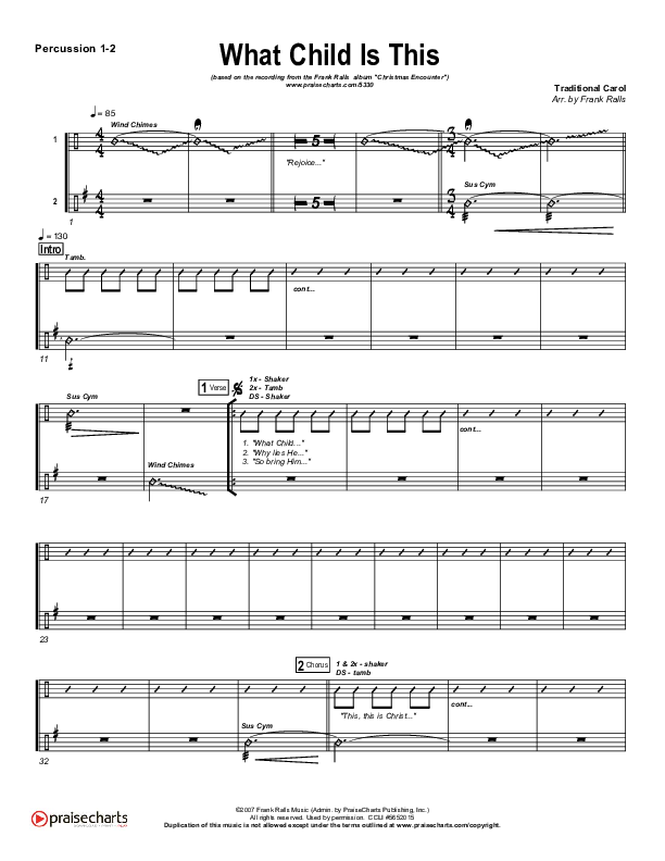 What Child Is This Percussion (Frank Ralls)