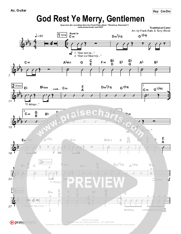 God Rest Ye Merry Gentlemen Acoustic Guitar (Frank Ralls)