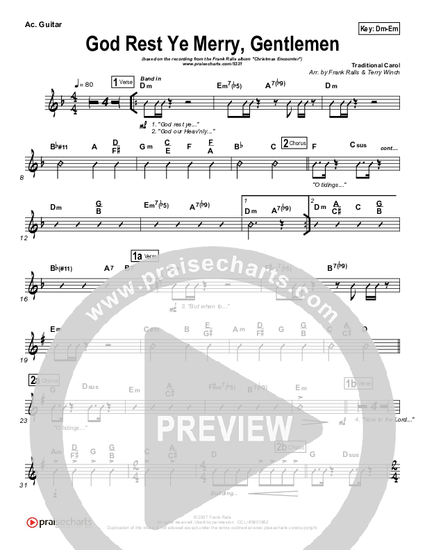 God Rest Ye Merry Gentlemen Rhythm Chart (Frank Ralls)