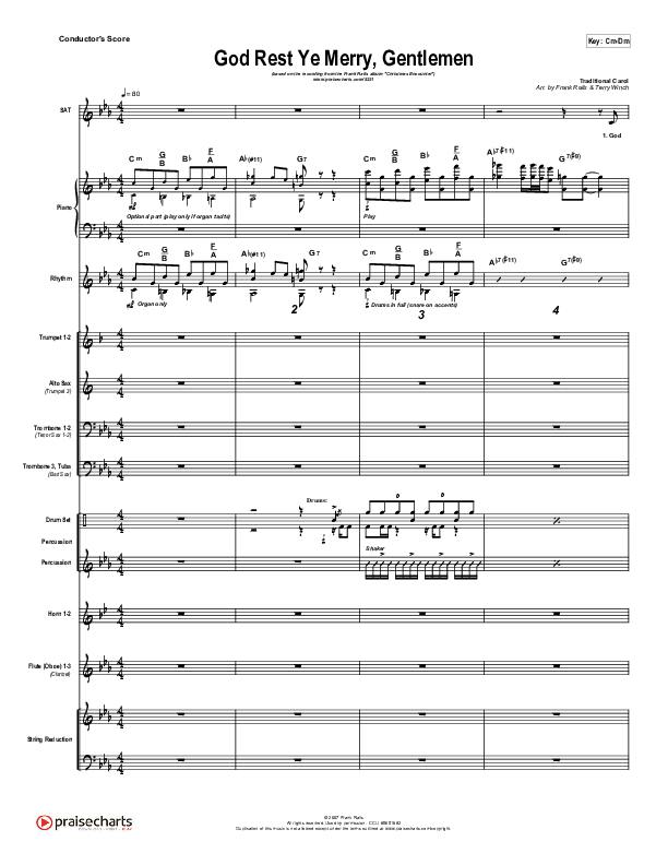 God Rest Ye Merry Gentlemen Conductor's Score (Frank Ralls)