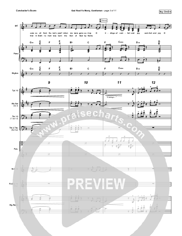 God Rest Ye Merry Gentlemen Conductor's Score (Frank Ralls)