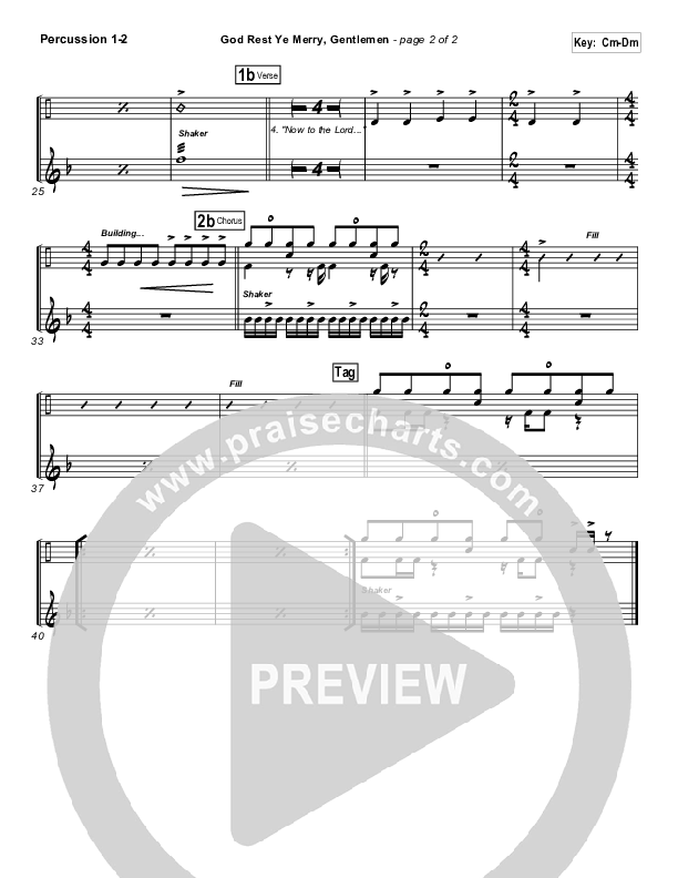 God Rest Ye Merry Gentlemen Percussion 1/2 (Frank Ralls)