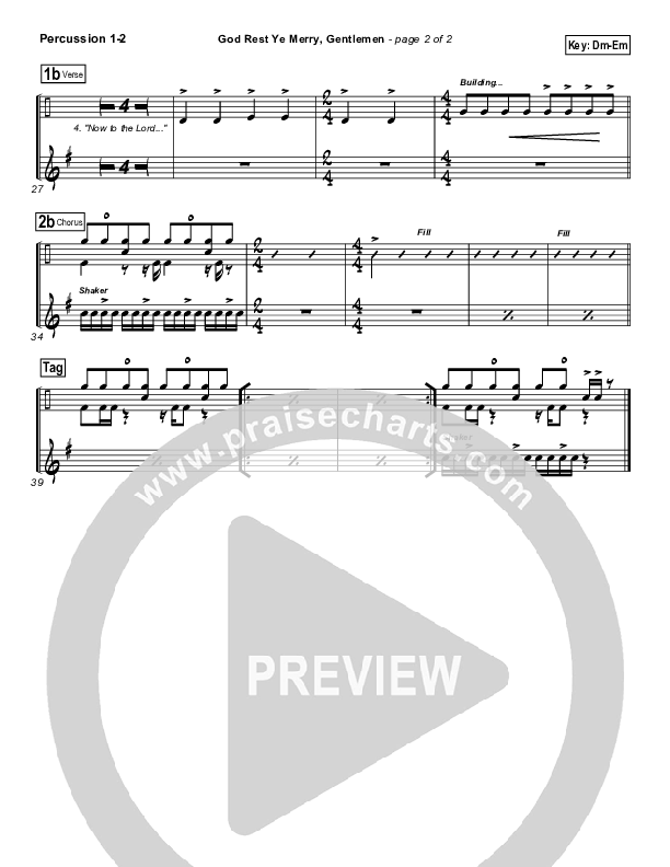 God Rest Ye Merry Gentlemen Percussion 1/2 (Frank Ralls)