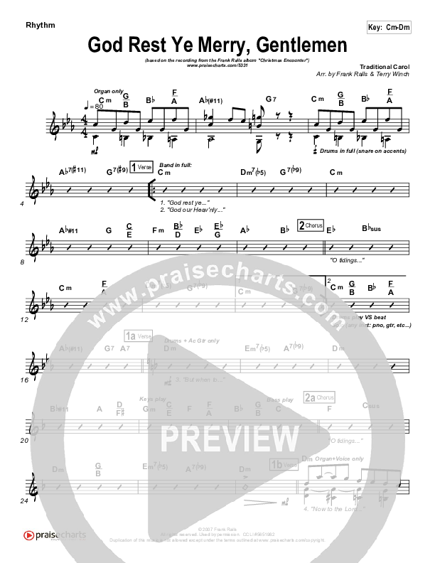 God Rest Ye Merry Gentlemen Rhythm Chart (Frank Ralls)