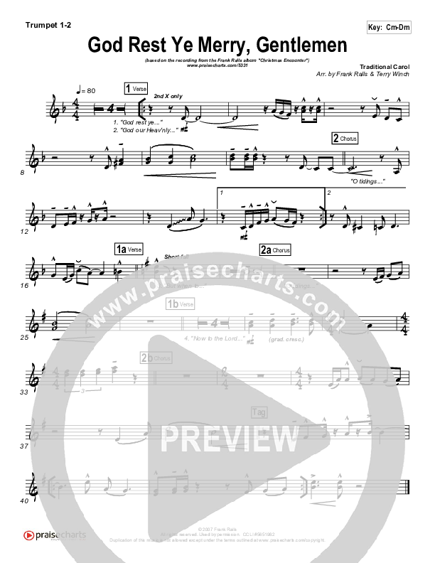 God Rest Ye Merry Gentlemen Trumpet 1,2 (Frank Ralls)