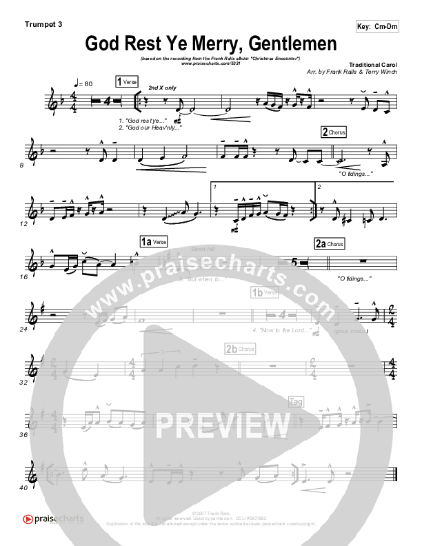 God Rest Ye Merry Gentlemen Trumpet 3 (Frank Ralls)