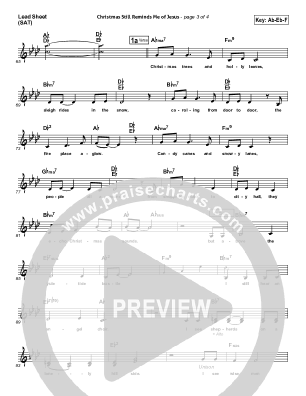 Christmas Still Reminds Me Of Jesus Lead Sheet (Brad Henderson)