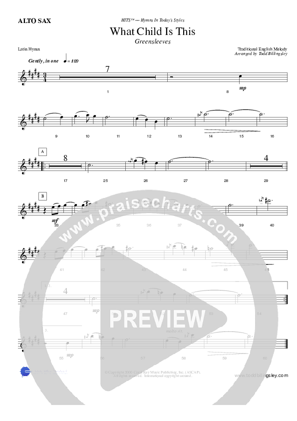 What Child Is This Alto Sax (Todd Billingsley)