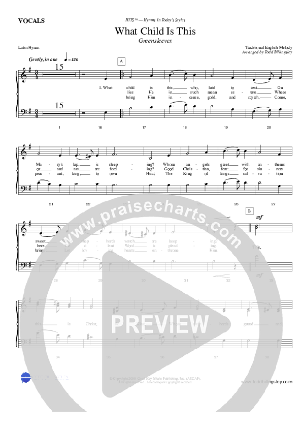 What Child Is This Choir Sheet (Todd Billingsley)