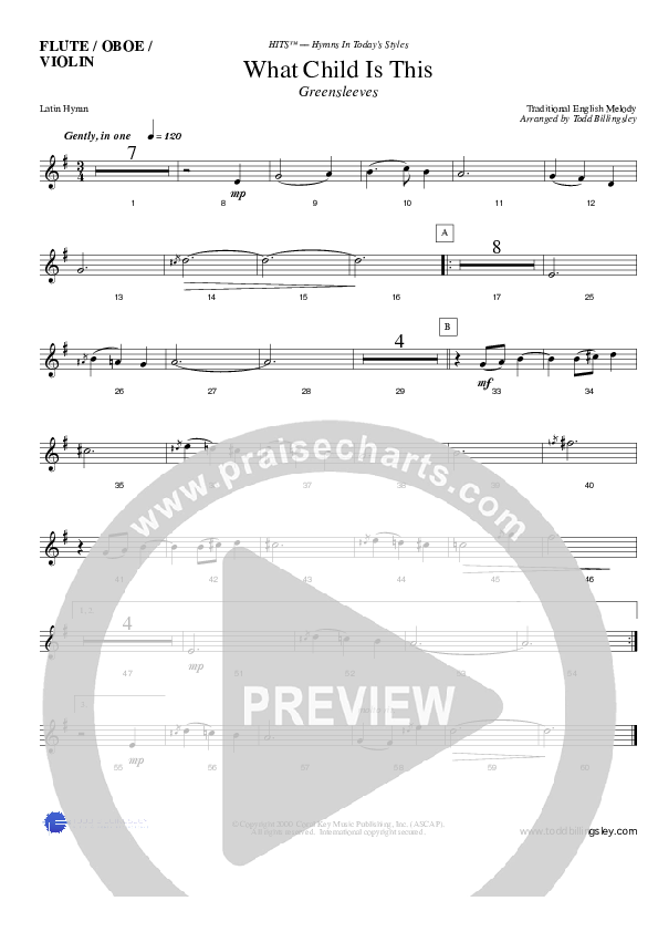 What Child Is This Flute/Oboe (Todd Billingsley)