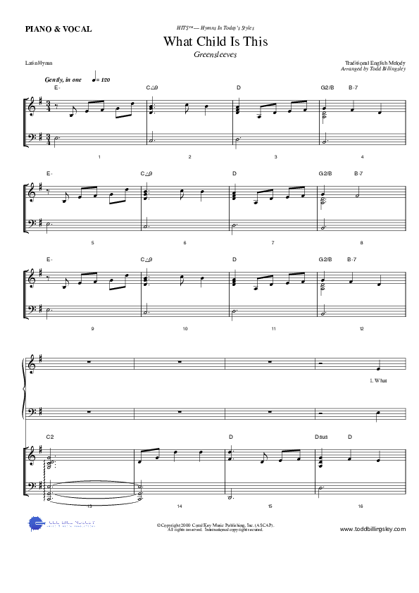 What Child Is This Lead Sheet (Todd Billingsley)