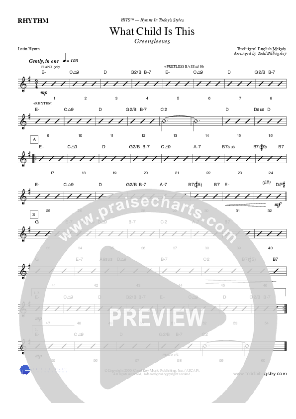 What Child Is This Rhythm Chart (Todd Billingsley)