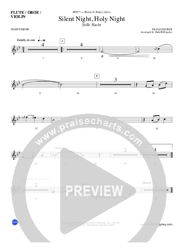 Silent Night Flute/Oboe (Todd Billingsley)