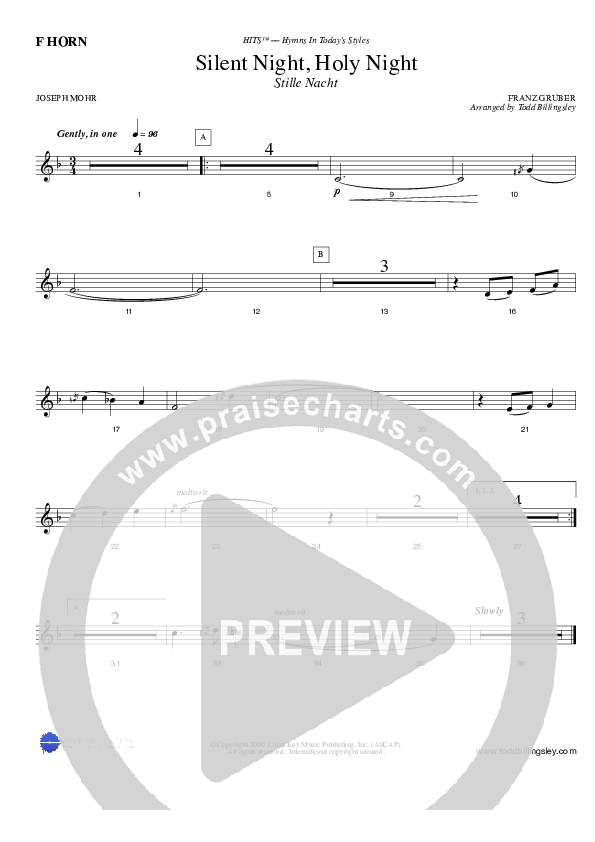 Silent Night French Horn (Todd Billingsley)