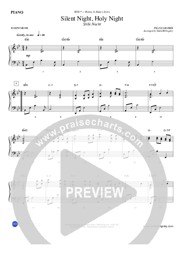 Silent Night Piano Sheet (Todd Billingsley)