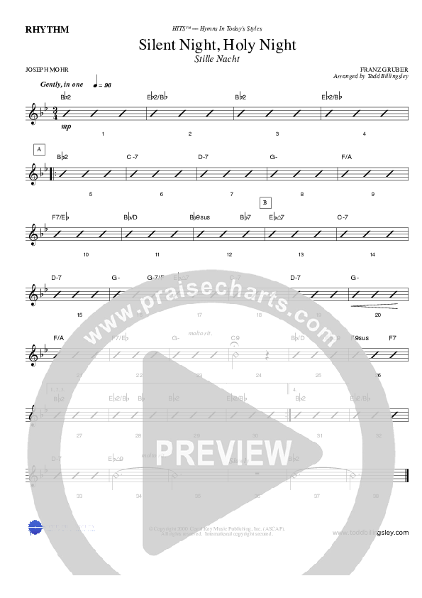 Silent Night Rhythm Chart (Todd Billingsley)