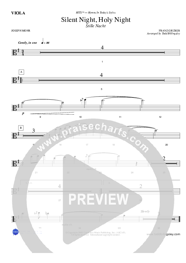 Silent Night Viola (Todd Billingsley)