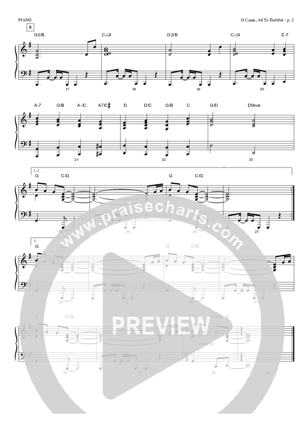 O Come All Ye Faithful Piano Sheet (Todd Billingsley)