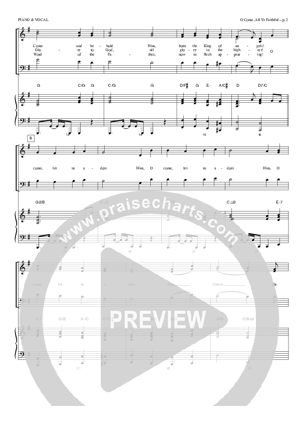 O Come All Ye Faithful Piano/Vocal (Todd Billingsley)