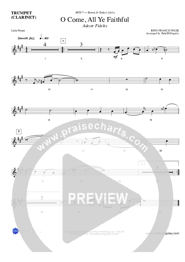 O Come All Ye Faithful Trumpet (Todd Billingsley)