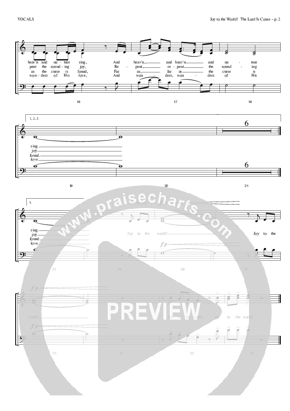 Joy To The World Choir Sheet (Todd Billingsley)