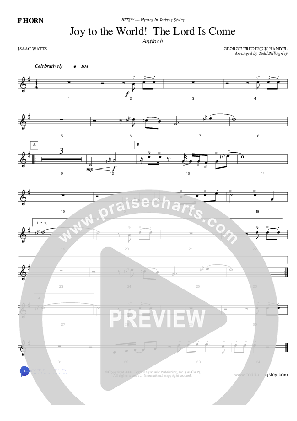 Joy To The World French Horn (Todd Billingsley)