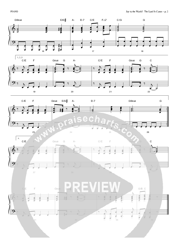Joy To The World Piano Sheet (Todd Billingsley)